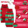 Picture of DOGGYZSTYLE Dog Cat Christmas Sweater Boy Girl Ugly Reindeer Xmas Pet Clothes Holiday Puppy Costume New Year Gifts for Small Medium Large Dogs Outfits (XXL, Red Green Stripe Reindeer)