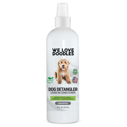 Picture of We Love Doodles Dog Detangler Spray - Leave-in Conditioner for Dogs - Dog Detangling Spray - Dematting Spray for Dogs - Tangle Remover - Made in The USA (Hypoallergenic Unscented)
