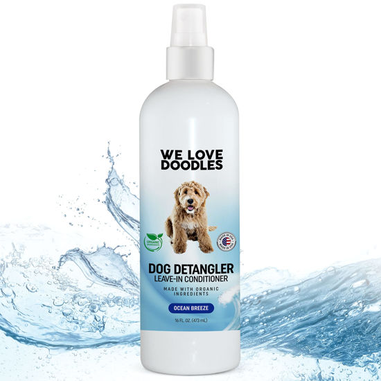 Picture of We Love Doodles Dog Detangler Spray - Leave-in Conditioner for Dogs - Dog Detangling Spray - Dematting Spray for Dogs - Tangle Remover - Made in The USA - Large 16 fl oz (Ocean Breeze)