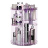 Picture of Rotating Makeup Organizer for Vanity, DIY Adjustable Tray Spinning Skincare Organizers Countertop, Cosmetic Display Case with Perfume Tray Brush Holder, Bathroom Desk Corner Storage Carousel Rack