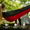 Picture of Durable Hammock 400 lb Capacity, Nylon Camping Hammock Chair - Double or Single Sizes w/Tree Straps and Attached Carry Bag - for Travel/Backpacking/Beach/Backyard (Medium, Black & Light Grey)