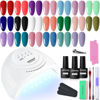 Picture of JODSONE 23 PCS Gel Nail Polish Kit with U V Light Popular Color with Durable Base Coat Matte Glossy Top Coat