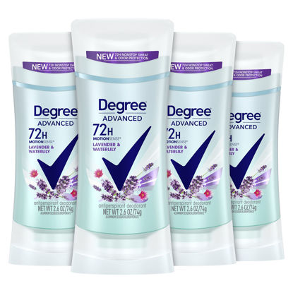 Picture of Degree Antiperspirant Deodorant 72-Hour Sweat and Odor Protection Lavender and Waterlily Antiperspirant for Women with MotionSense Technology 2.6 oz 4 Count