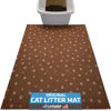 Picture of Drymate Original Cat Litter Mat, Contains Mess from Box, Protects Floors, Urine-Proof, Machine Washable, Soft on Kitty Paws, Absorbent, Waterproof (USA Made, Recycled Content) (28”x36”)(BrownTanPaw)