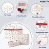 Picture of Makeup Bag, Quilted Makeup Bag,Large Floral Cosmetic Bag for Women,Cotton Makeup Bag Set,Flower Travel Toiletry Bag.