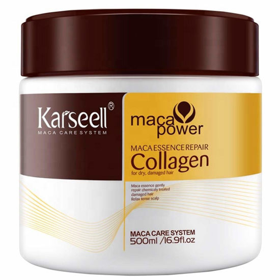 Picture of Karseell Collagen Hair Treatment Deep Repair Conditioning Argan Oil Collagen Hair Mask Essence for Dry Damaged Hair All Hair Types 16.90 oz 500ml