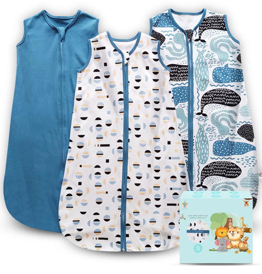 BABY SLEEPING BAG 0.5 TOG ORGANIC COTTON WEARABLE BLANKET 2-WAY ZIPPER 0-24M NEW | UK