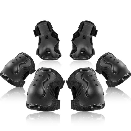 Picture of BOSONER Kids/Youth Knee Pad Elbow Pads Guards Protective Gear Set for Roller Skates Cycling BMX Bike Skateboard Inline Skatings Scooter Riding Sports