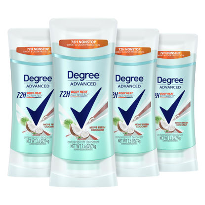 Picture of Degree Antiperspirant Deodorant 72-Hour Sweat & Odor Protection Fresh Coconut Deodorant for Women with MotionSense Technology 2.6 oz, Pack of 4