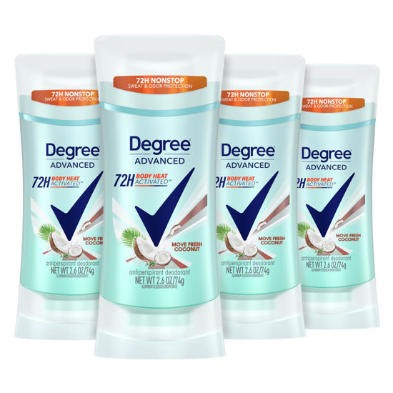 Picture of Degree Antiperspirant Deodorant 72-Hour Sweat & Odor Protection Fresh Coconut Deodorant for Women with MotionSense Technology 2.6 oz, Pack of 4