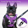 Picture of PoyPet No Pull Dog Harness, No Choke Reflective Dog Vest, Adjustable Pet Harnesses with Easy Control Padded Handle for Small Medium Large Dogs(Purple Matching Trim,M)