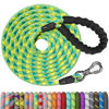 Picture of NTR Long Dog Leash, 50FT Check Cord with Swivel Lockable Hook and Comfortable Padded Handle for Dog Leash for Small Medium and Large Dogs Walking Training Hiking Camping Playing, Teal/Yellow