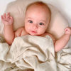 Picture of LifeTree Muslin Baby Swaddle Blankets, Baby Swaddling Neutral Receiving Blanket for Boys & Girls, 70% Viscose from Bamboo & 30% Cotton, Large 47 x 47 inches Rainbow & Ivory White