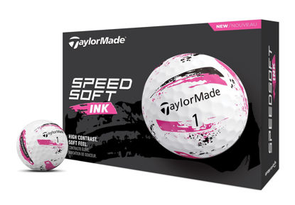 Picture of TaylorMade Golf SpeedSoft Ink Golf Balls Pink One Dozen