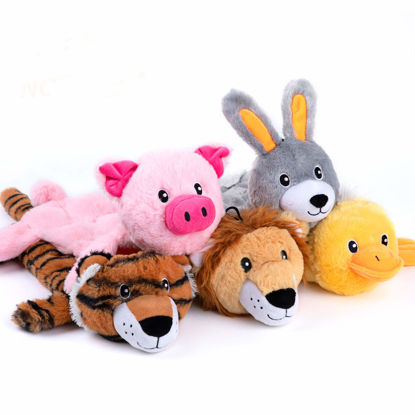 Picture of Nocciola 5 PCS Less Stuffing Dog Squeaky Toys for Aggressive Chewers, Durable Plush Dog Toy Set with Stuffed Head for Small to Large Dogs