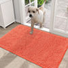 Picture of OLANLY Dog Door Mat for Muddy Paws 30x20, Absorbs Moisture and Dirt, Absorbent Non-Slip Washable Mat, Quick Dry Chenille, Mud Mat for Dogs, Entry Indoor Door Mat for Inside Floor, Coral