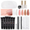 Picture of GAOY Poly Gel Nail Kit with U V Light Starter Kit, 6 Pcs Builder Gel Nail Extension Kit for Beginners with Everything Nail Art DIY