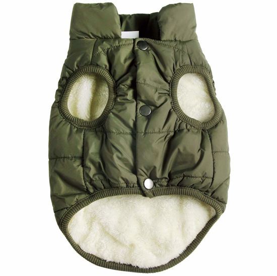 Picture of JoyDaog 2 Layers Fleece Lined Warm Dog Jacket for Winter Cold Weather,Soft Windproof Large Dog Coat,Green XXXL