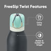 Picture of Owala FreeSip Twist Insulated Stainless Steel Water Bottle with Straw for Sports and Travel, BPA-Free, 24-oz, Blue/Grey (Foggy Tide)