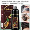 Picture of MEIDU Brown Hair Dye Shampoo for Gray Coverage - Con Tinte Para Canas, Herbal 3-in-1 Instant Color for Men and Women (Brown)