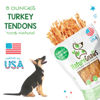 Picture of Nature Gnaws USA Turkey Tendons for Dogs (8oz) - Delicious Grain Free Reward Snack for Small, Medium & Large Breeds - Premium Natural Dog Chew Treats