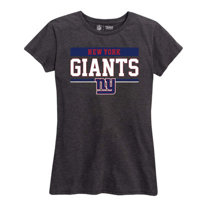 Picture of Team Fan Apparel NFL Womens Charcoal Relaxed Fit Tshirt, Football Apparel, Tagless Short Sleeve Tee (New York Giants - Black, Womens XX-Large)