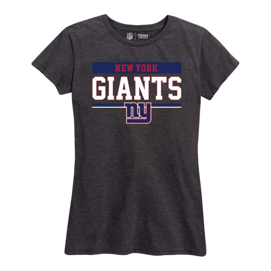 Picture of Team Fan Apparel NFL Womens Charcoal Relaxed Fit Tshirt, Football Apparel, Tagless Short Sleeve Tee (New York Giants - Black, Womens XX-Large)