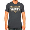 Picture of Team Fan Apparel NFL Adult Team Block Tagless T-Shirt - Cotton Blend - Charcoal - Perfect for Game Day - Comfort and Style (New Orleans Saints - Black, Adult XX-Large)
