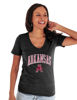Picture of Blue 84 Arkansas Razorbacks Women's Tri-Blend T-Shirt Vintage Arch Over Secondary Color, Black, XX-Large