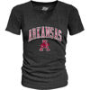 Picture of Blue 84 Arkansas Razorbacks Women's Tri-Blend T-Shirt Vintage Arch Over Secondary Color, Black, XX-Large