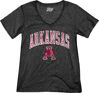 Picture of Blue 84 Arkansas Razorbacks Women's Tri-Blend T-Shirt Vintage Arch Over Secondary Color, Black, XX-Large