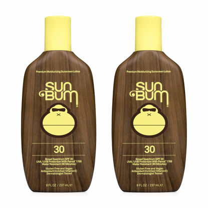 Picture of Sun Bum Sun Bum Original Spf 30 Sunscreen Lotion Vegan and Reef Friendly (octinoxate & Oxybenzone Free) Broad Spectrum Moisturizing Uva/uvb Sunscreen With Vitamin E 8 Ounce 2 Pack