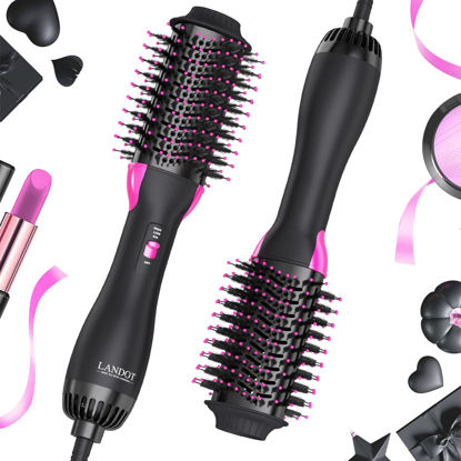 Picture of Hair Dryer Brush Blow Dryer Brush in One - 4 in 1 HairDryer Styler and Volumizer for Drying Straightening Curling Volumizing Hair - Upgraded Plus 2.0 One-Step Hot Air Brush with 60mm Oval Barrel