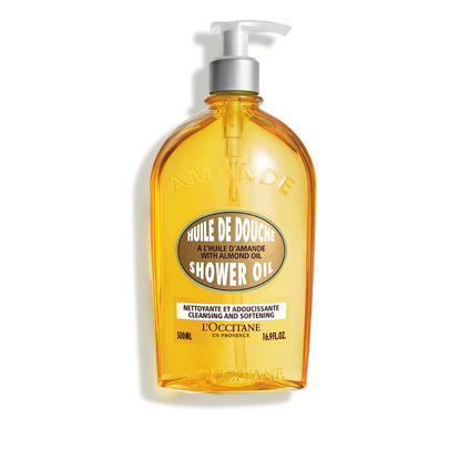 Picture of L'OCCITANE Cleansing & Softening Almond Shower Oil: Oil-to-Milky Lather, Softer Skin, Smooth Skin, Cleanse Without Drying