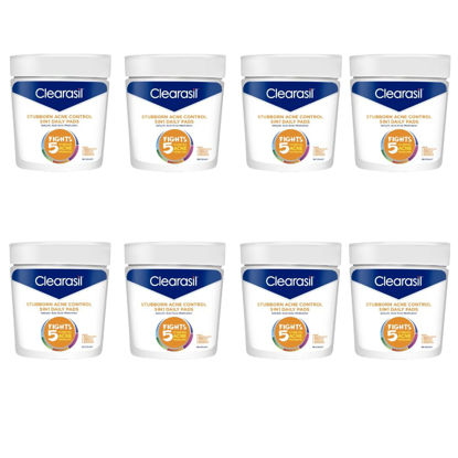 Picture of Clearasil Stubborn Acne Control 5in1 Daily Facial Cleansing Pads, 90 Count (Packaging May Vary) (Pack of 8)