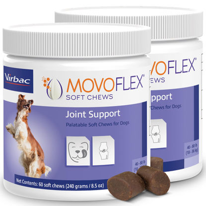 Picture of MoVoFlex Joint Support Supplement for Dogs - Hip and Joint Support - Dog Joint Supplement - Hip and Joint Supplement Dogs - 120 Soft Chews for Medium Dogs (by Virbac)