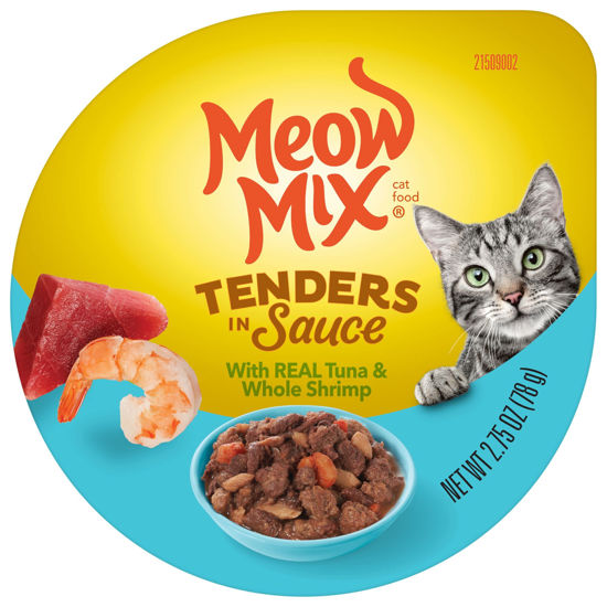 Picture of Meow Mix Tenders in Sauce Wet Cat Food, Tuna & Shrimp, 2.75 Ounce Cup (Pack of 12)