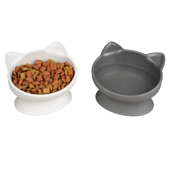 Picture of Kitty City Raised Cat Food Bowl Collection/Stress Free Pet Feeder and Waterer and Slow Feed Bowls