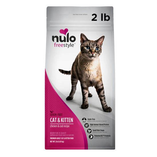 Picture of Nulo Freestyle Cat & Kitten Food, Premium Grain-Free Dry Small Bite Kibble Cat Food, High Animal-Based Protein with BC30 Probiotic for Digestive Health Support