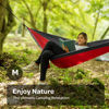 Picture of Durable Hammock 400 lb Capacity, Nylon Camping Hammock Chair - Double or Single Sizes w/Tree Straps and Attached Carry Bag - Portable for Travel/Backpacking/Beach/Backyard (Medium, Yellow & Blue)