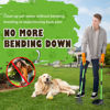 Picture of MXF Pooper Scooper, Dog Pooper Scooper Long Handle Stainless Metal Tray and Rake Set for Medium Small Dogs Heavy Duty - Use on Grass, Dirt or Gravel - Pet Supplies (Green)