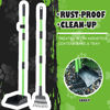 Picture of MXF Pooper Scooper, Dog Pooper Scooper Long Handle Stainless Metal Tray and Rake Set for Medium Small Dogs Heavy Duty - Use on Grass, Dirt or Gravel - Pet Supplies (Green)