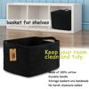 Picture of COMFY HOMI Storage Basket for Shelves, Woven Baskets for Storage, Cotton Rope Basket,Toy Storage Organizer, Storage Cube Bin, Organization and Storage, Towel Baskets for Gift Empty, All Black