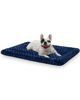 Picture of Washable Dog Bed Mat Reversible Dog Crate Pad Soft Fluffy Pet Kennel Beds Dog Sleeping Mattress for Large Jumbo Medium Small Dogs, 35 x 22 Inch, Blue