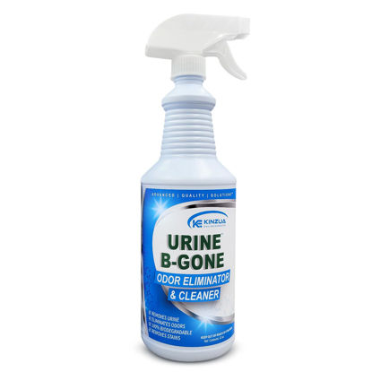 Picture of KINZUA ENVIRONMENTAL Urine B-Gone, Professional Enzyme Odor Eliminator & Pet Stain Remover, Human, Cat & Dog Urine Cleaner, Effective on Laundry, Carpets & More, Original Scent, 32oz