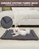 Picture of Washable Dog Bed Mat Reversible Dog Crate Pad Soft Fluffy Pet Kennel Beds Dog Sleeping Mattress for Large Jumbo Medium Small Dogs, 29 x 18 Inch, Brown