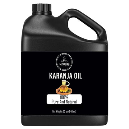 Picture of Naturevibe Botanicals Karanja Oil 32 Ounces | 100% Pure and Natural | Great for Skin Care and Hair Care