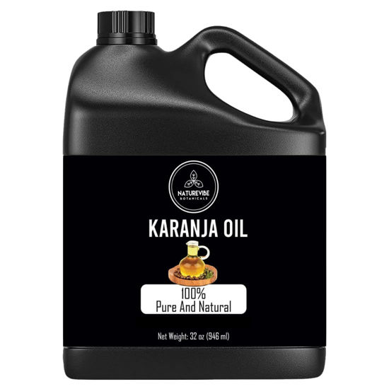 Picture of Naturevibe Botanicals Karanja Oil 32 Ounces | 100% Pure and Natural | Great for Skin Care and Hair Care