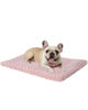 Picture of Washable Dog Bed Mat Reversible Dog Crate Pad Soft Fluffy Pet Kennel Beds Dog Sleeping Mattress for Large Jumbo Medium Small Dogs, 35 x 22 Inch, Pink