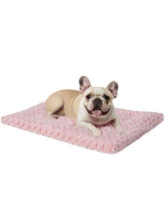 Picture of Washable Dog Bed Mat Reversible Dog Crate Pad Soft Fluffy Pet Kennel Beds Dog Sleeping Mattress for Large Jumbo Medium Small Dogs, 35 x 22 Inch, Pink